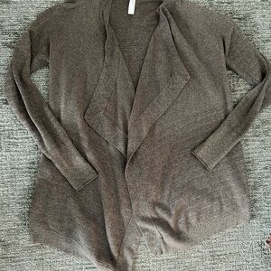 lululemon athletica Taupe Open Front Cardigan